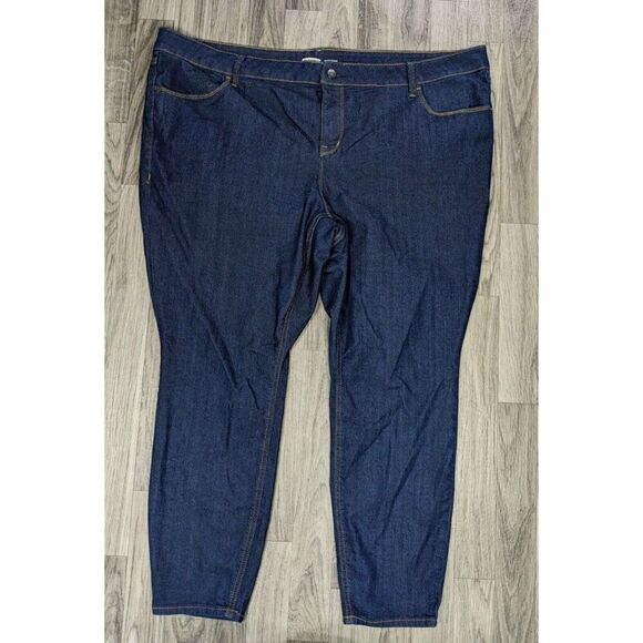 Old Navy Womens Plus Size 24 Short Pockets Super Skinny Denim Blue Jeans - Picture 1 of 10